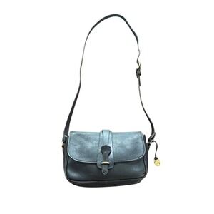 Dooney & Bourke Vintage Black Leather Crossbody Bag Classic‎ Designer Adjustable